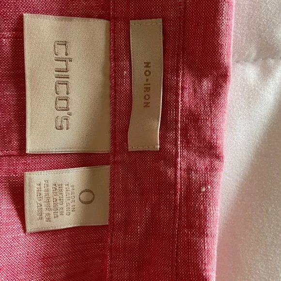 CHICO’S Size 0 Linen tunic.  So cool and breezy. tangerine color.  EUC - Picture 6 of 7